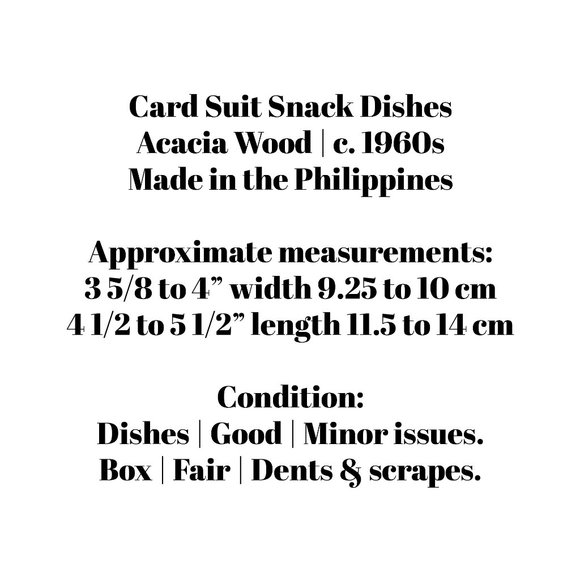 Vintage Acacia Wood Poker Night Mini Serving Dishes Original Box - Picture 6 of 6